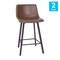 Flash Furniture 24" Chocolate Brown LeatherSoft Counter Stools, 2PK CH-212069-24-DKBR-GG - alternate 9